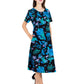 La Cera Rainforest Floral Printed A-Line Dress