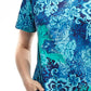 La Cera Plus Size Blue Floral Print A-Line Dress - La Cera