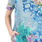 La Cera Cotton Floral Jersey Knit A-Line Dress - La Cera