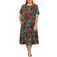 La Cera Plus Size Printed Cotton Knit A-Line Dress - La Cera