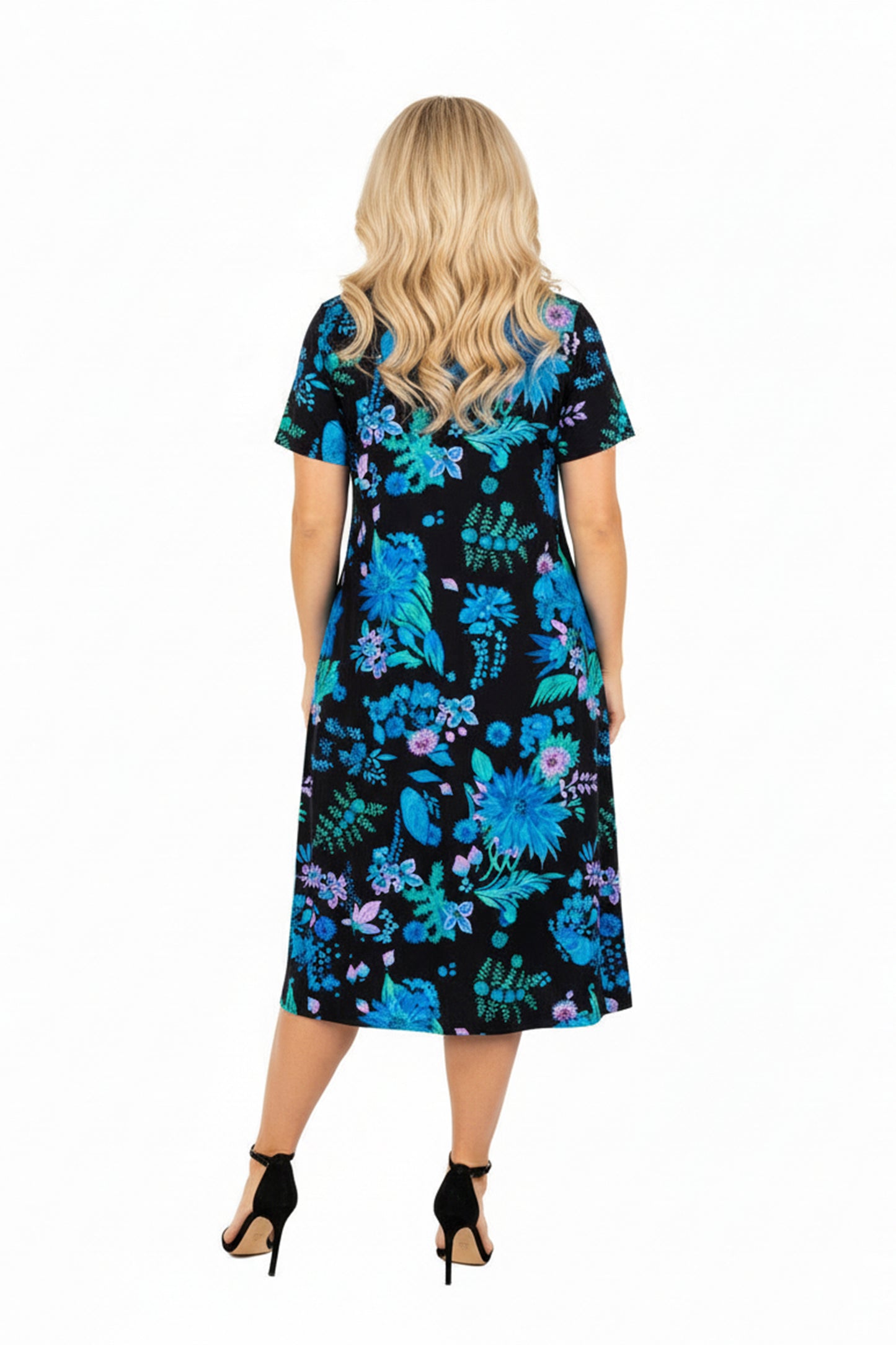 La Cera Rainforest Floral Printed A-Line Dress