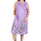 Plus Size La Cera Sleeveless Printed A-Line Cotton Jersey Knit Dress - La Cera