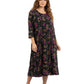 La Cera Cotton Knit Jersey Floral Printed Dress