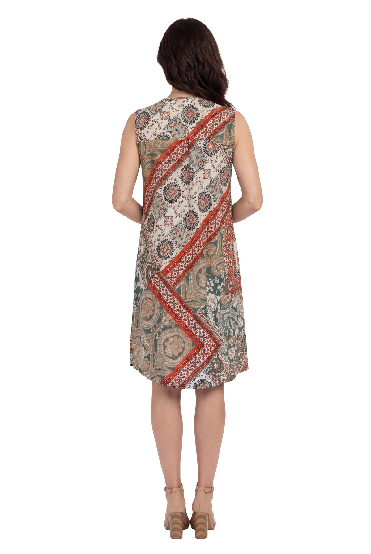 Vestido con estampado de cachemira persa de La Cera