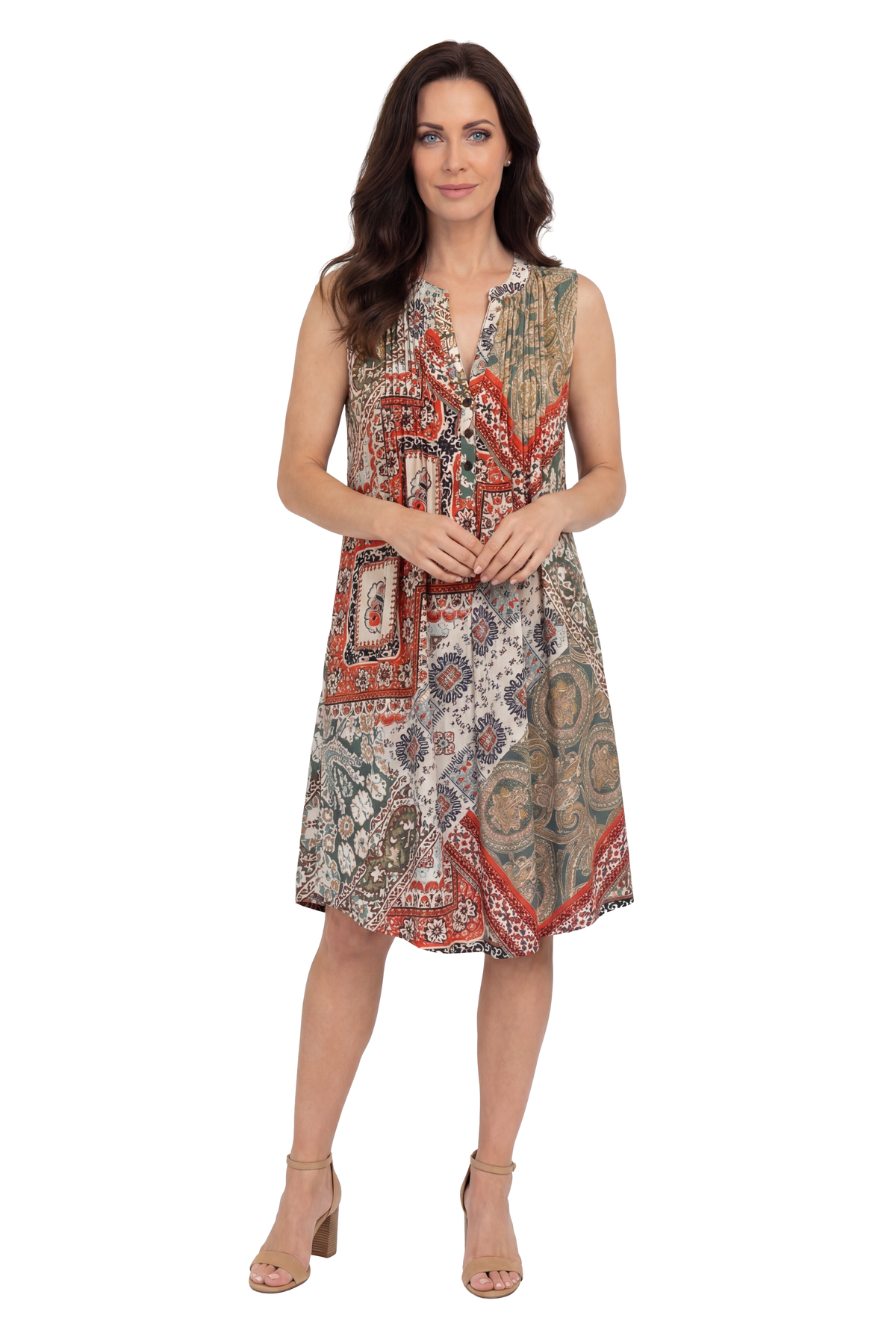 Vestido con estampado de cachemira persa de La Cera