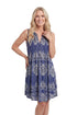 La Cera Shades of Denim Print Sleeveless Dress - La Cera