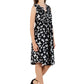 La Cera Sleeveless Butterfly Print Dress