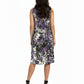 Pleat Front Sleeveless Purple Cheetah Print Dress - La Cera