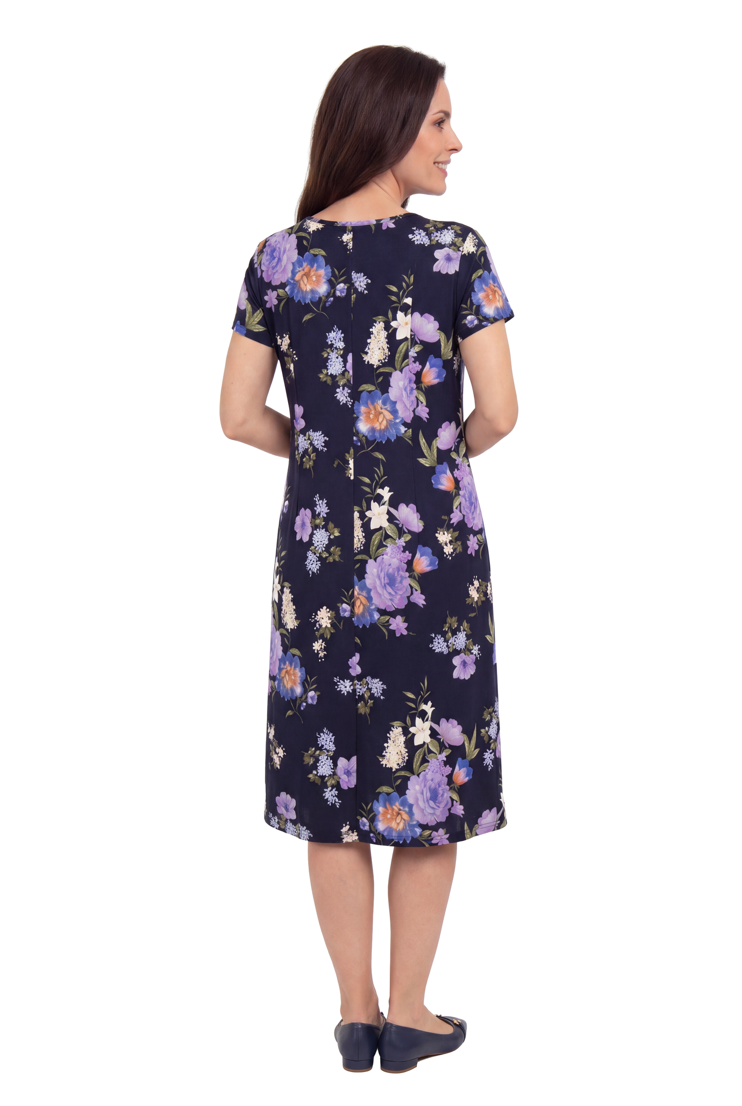La Cera Enchanting Floral Bouquet Pleat Front Dress