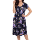 La Cera Enchanting Floral Bouquet Pleat Front Dress