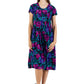 La Cera Impressionistic Floral Pleat Front Dress