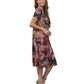 La Cera Mosaic Floral Print Pleat Front Dress - La Cera