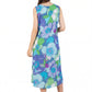 La Cera Sleeveless V-Neck Retro Floral Dress - La Cera