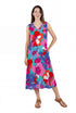 La Cera Sleeveless V-Neck Retro Floral Dress - La Cera