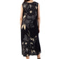 La Cera Sleeveless V-Neck Botanical Flower Dress - La Cera