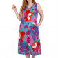 La Cera Sleeveless V-Neck Retro Floral Dress - La Cera