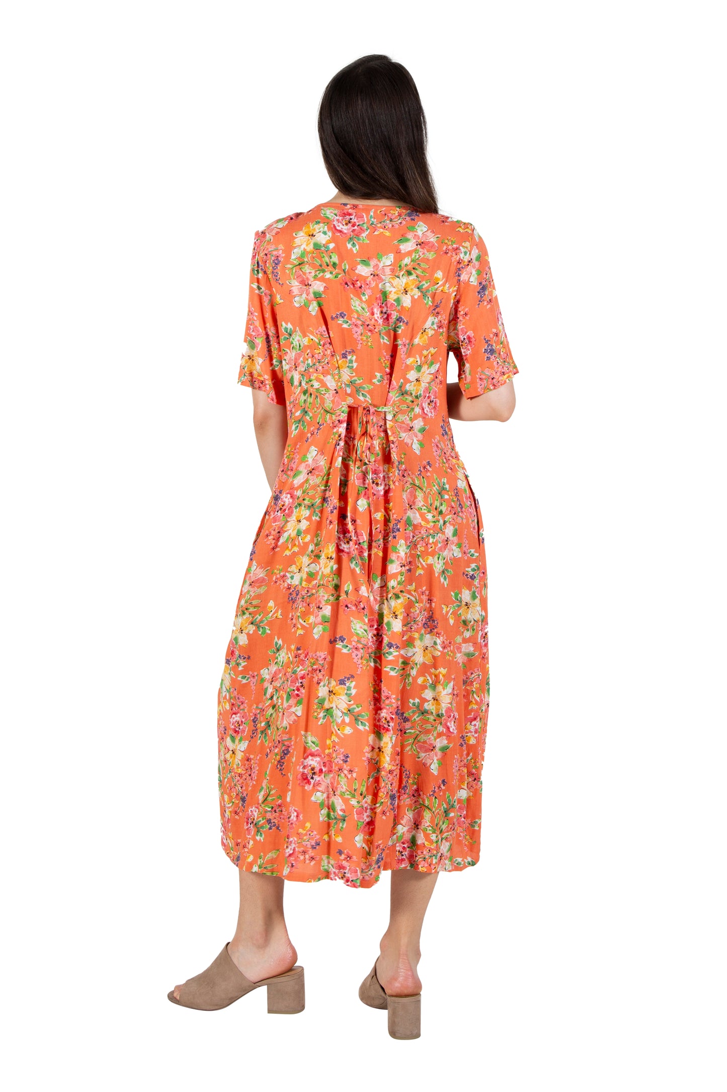 La Cera Button Front Short Sleeve Dress