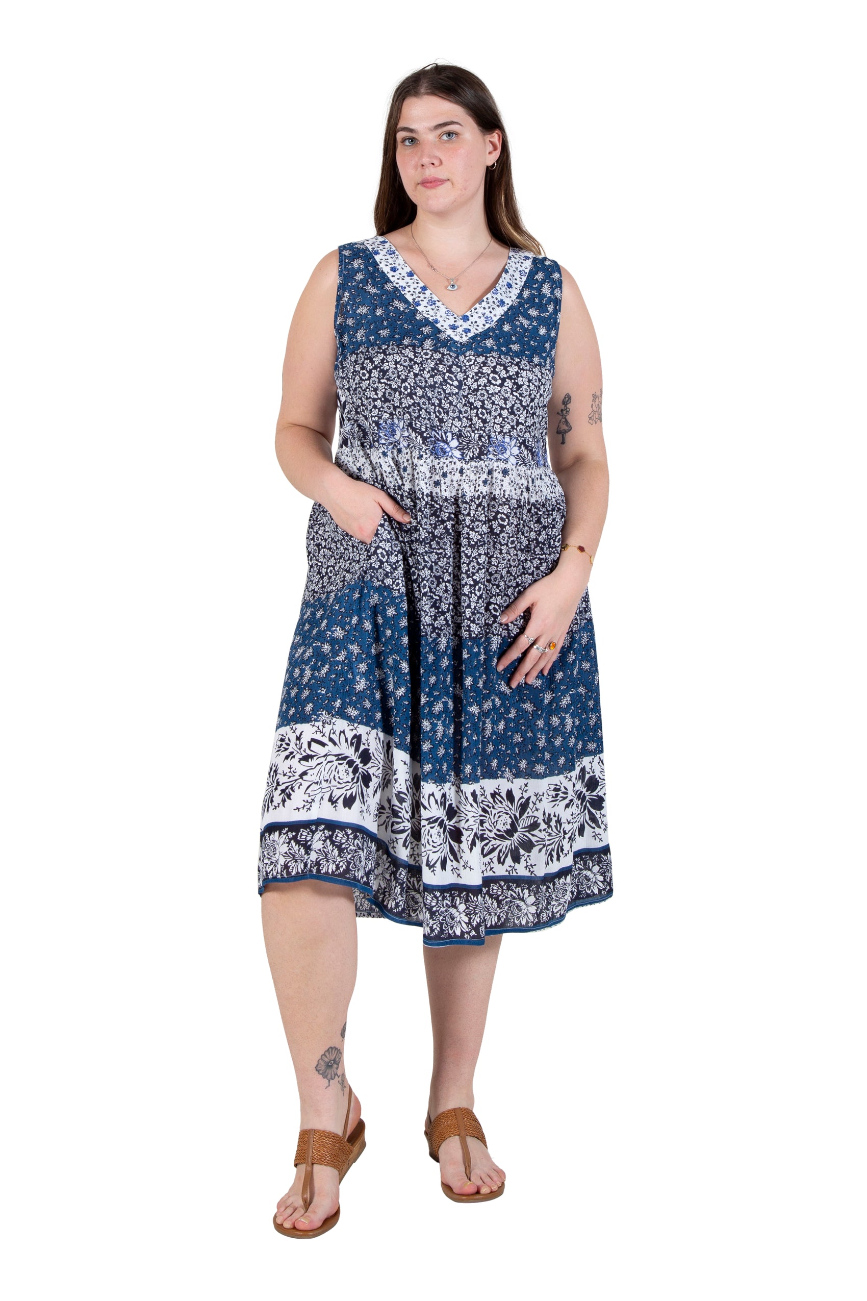 La Cera Plus Size Tiered Print Sundress, 3X La Cera Plus Size Tiered Print Sundress, 3X