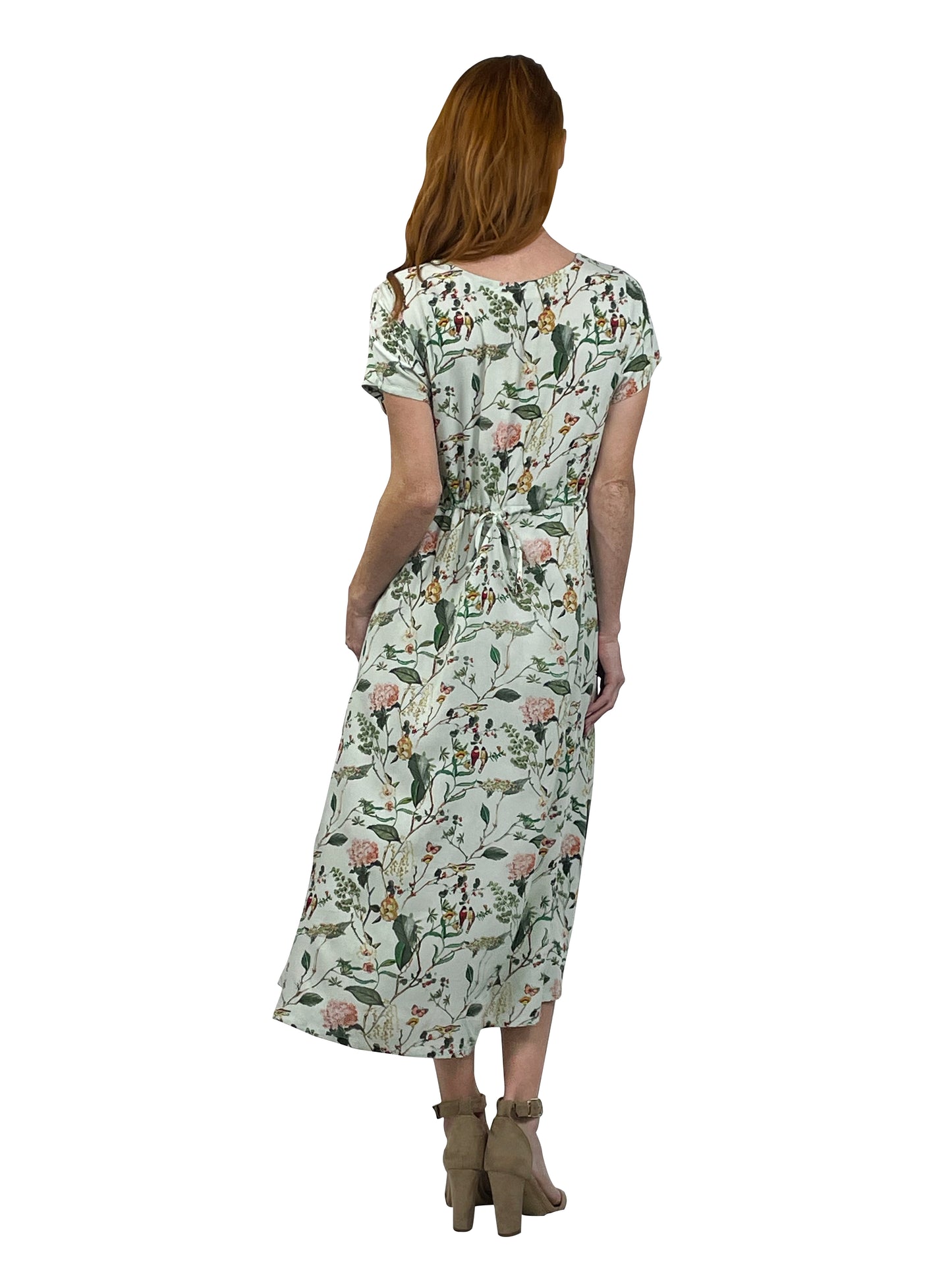 La Cera Button Front Rayon Print Dress - La Cera