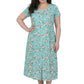 Plus Size La Cera Button Front Short Sleeve Dress - La Cera