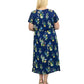 Midnight Garden Button Front Plus Size Dress
