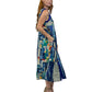 Sleeveless Print Dress with Novelty Buttons - La Cera