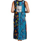 Novelty Button Patchwork Rayon Print Dress - La Cera