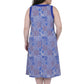 La Cera Blue Patchwork Plus Size Sleeveless Dress - La Cera