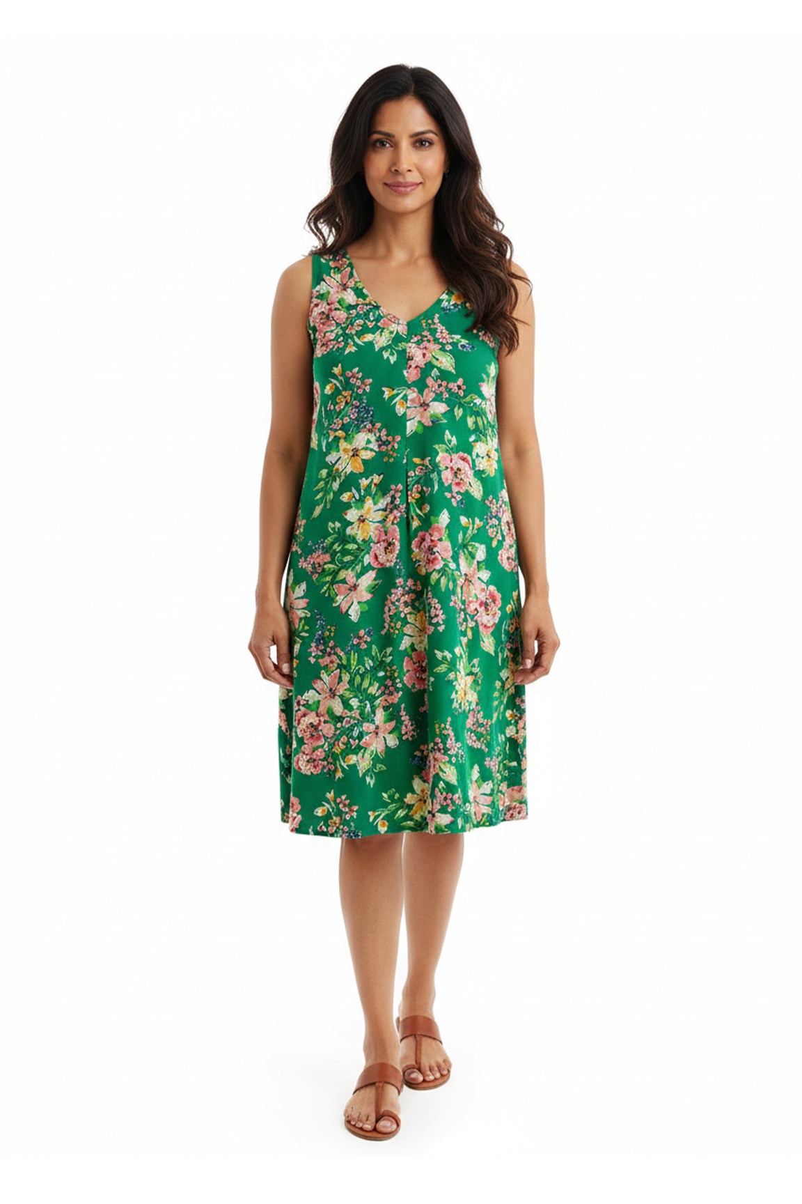 La Cera Rayon Summer Floral Print Sundress - La Cera