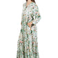 La Cera Lovebird Floral Print Maxi Dress - La Cera