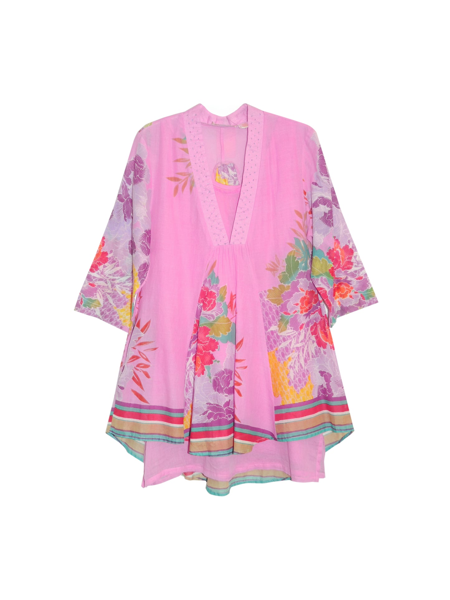 La Cera Hi-Lo Hibiscus Tunic