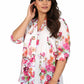 La Cera Plus Size Rose & Coral Blossom Tunic