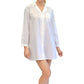 La Cera Plus Size Long Sleeve Cotton Nightshirt - La Cera