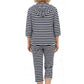 La Cera Terry Capri Hoodie PJ Set