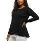 Plus Size La Cera Rounded Neck Sweater Top with Georgette Back