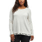 Plus Size La Cera Rounded Neck Sweater Top with Georgette Back