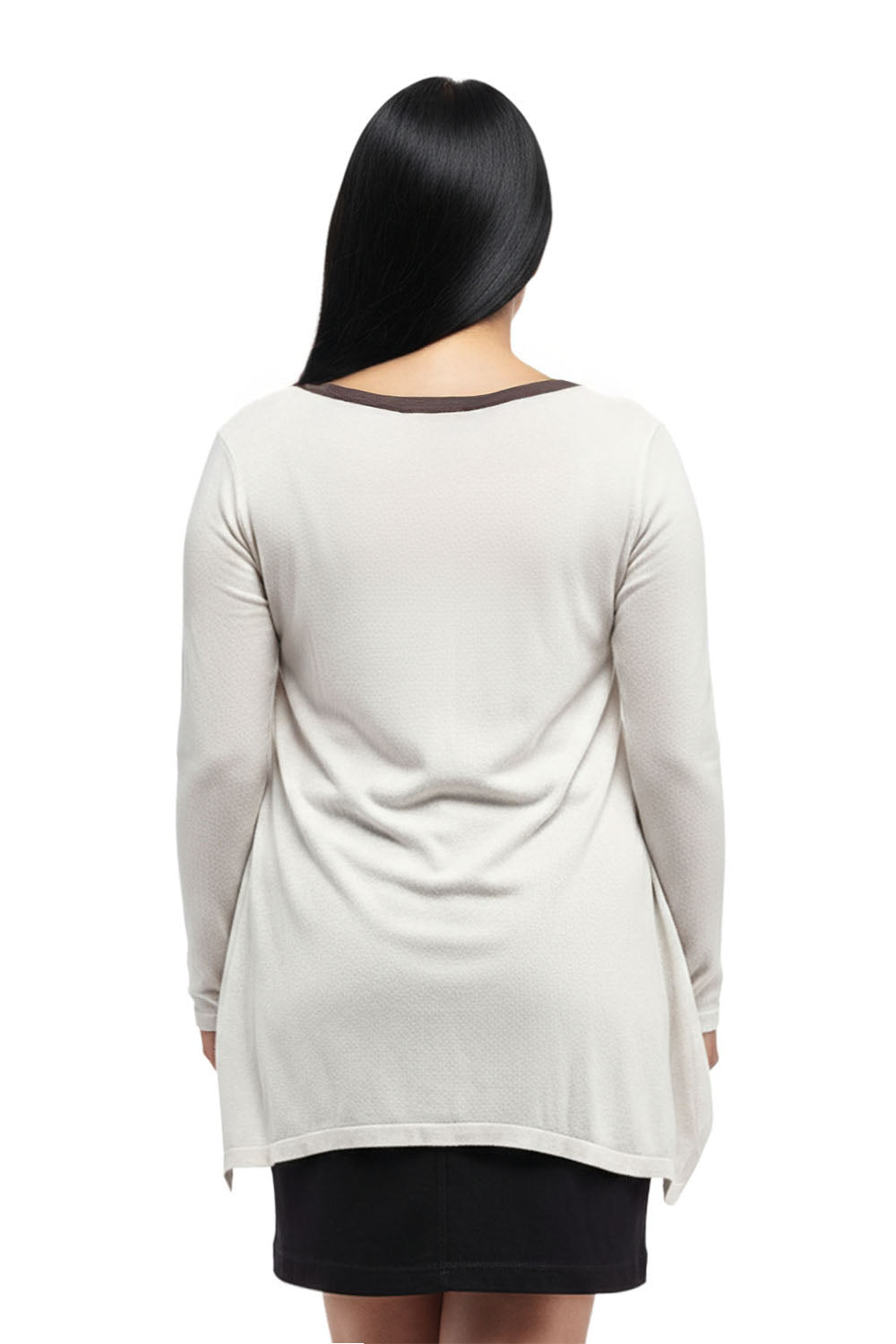 Top tipo suéter con cuello redondo Hi-Lo La Cera - Talla grande