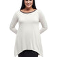 Top tipo suéter con cuello redondo Hi-Lo La Cera - Talla grande