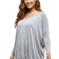 Jersey La Cera con escote en V y manga Dolman - Tallas Grandes