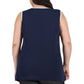 Cotton Knit Tank with Anchor Embroidery - Plus Size