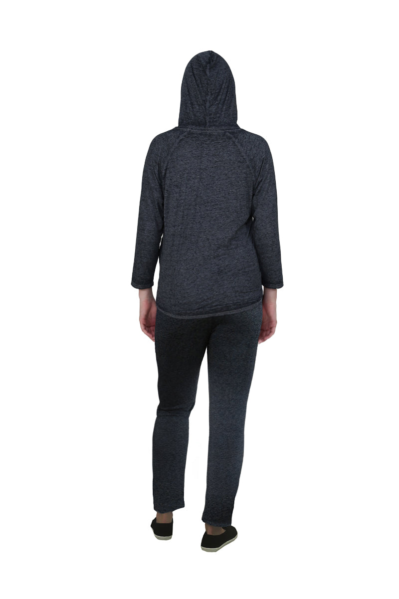 Soft & Supple 2-Piece Hooded Knit Sweatpants Set - La Cera