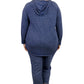 Top de punto con capucha, suave y flexible, de talla grande