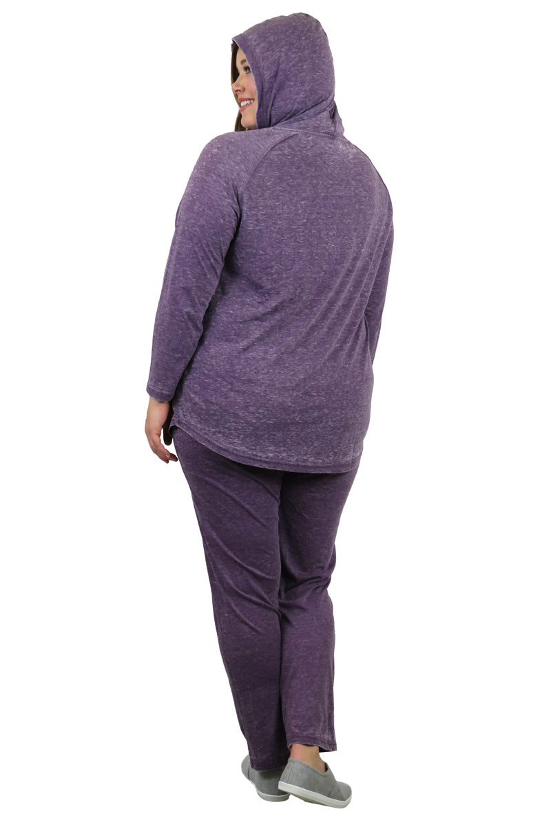 Top de punto con capucha, suave y flexible, de talla grande