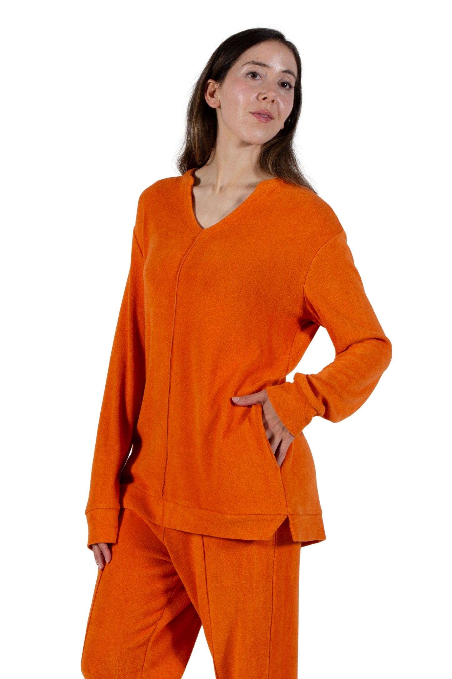 Comfort Luxe Collection Cozy Knit V Neck Tunic