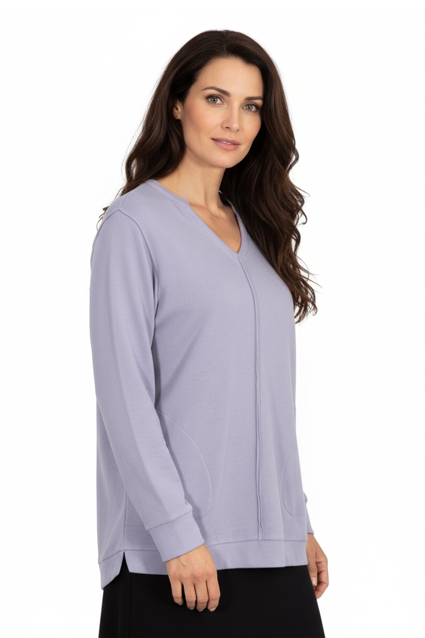 Comfort Luxe Collection Cozy Knit V Neck Tunic