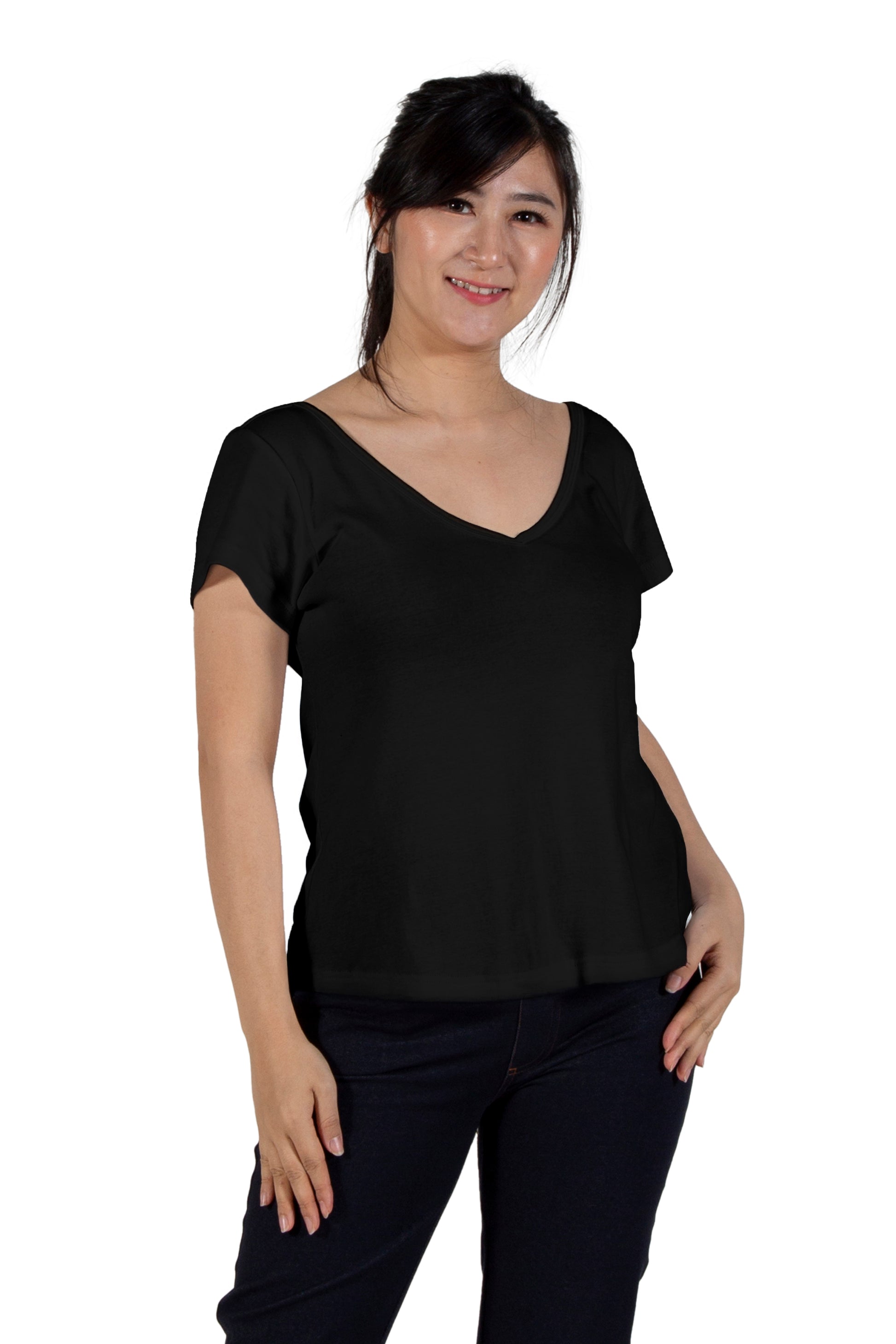 A La Carte By La Cera Cotton V-Neck Top - La Cera