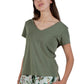 A La Carte By La Cera Cotton V-Neck Top - La Cera