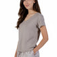 A La Carte By La Cera Cotton V-Neck Top - La Cera