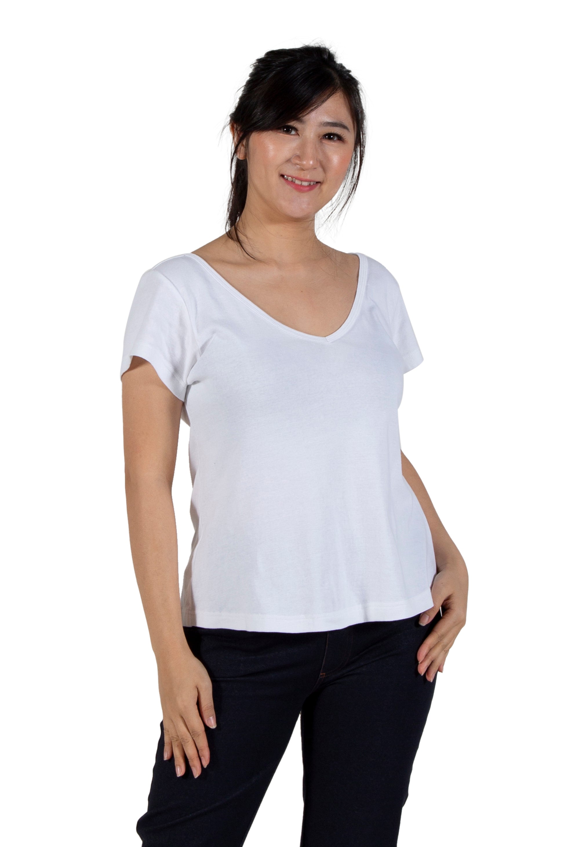 A La Carte By La Cera Cotton V-Neck Top - La Cera