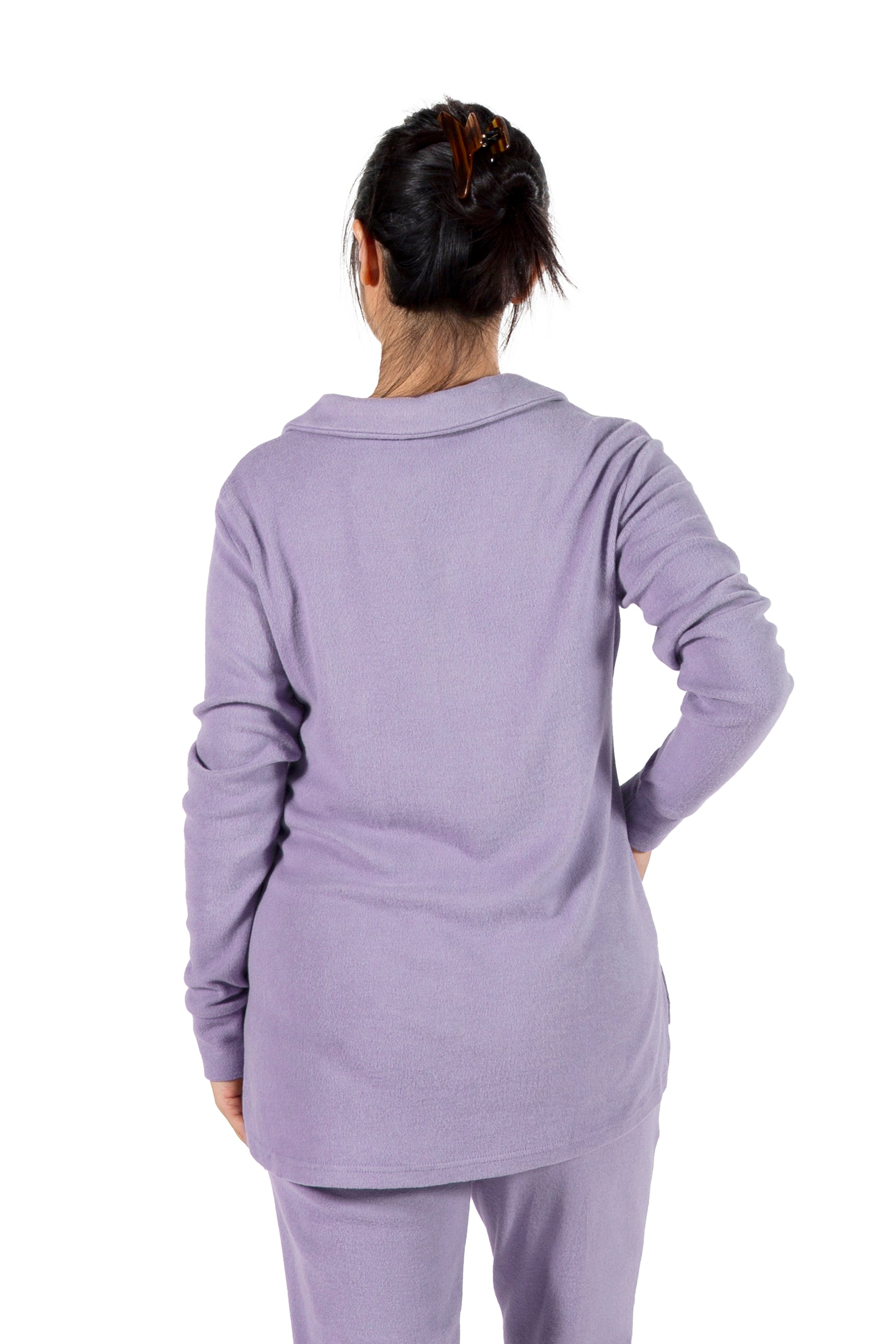 Comfort Luxe Collection Cozy Knit Notch Collar Shirt - La Cera